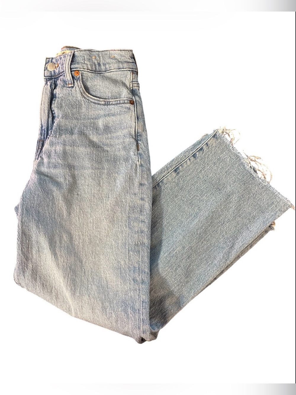 Madewell The Perfect Vintage Wide Leg Crop Jeans Sz 25 - Picture 6 of 8